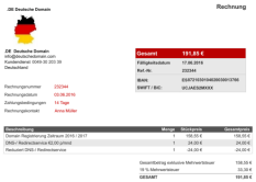 vorgebliche Domain-Rechnung
