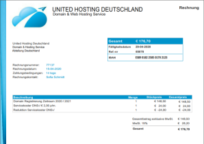 vorgebliche Domain-Rechnung